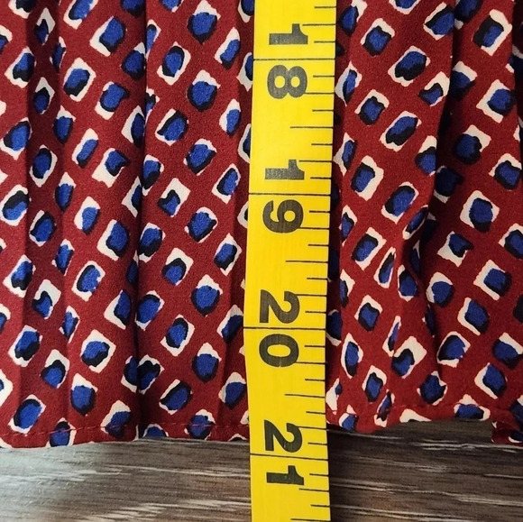 Banana Republic red and blue print pleated flowy skirt - Picture 2 of 5